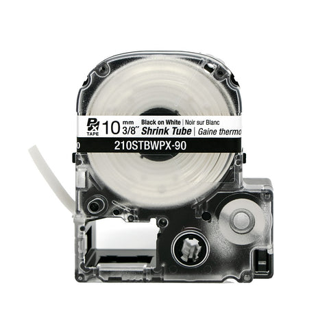 Epson 3/8" Black on White Shrink Tube - 210STBWPX-90
