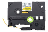 Brother 5.2mm Black on Yellow Shrink Tube - HSE611E