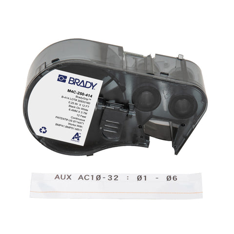 Brady -0.25" BradyGrip Print-on-Hook Labels with Ribbon featuring VELCRO Brand Hook for M4 M5 Printers