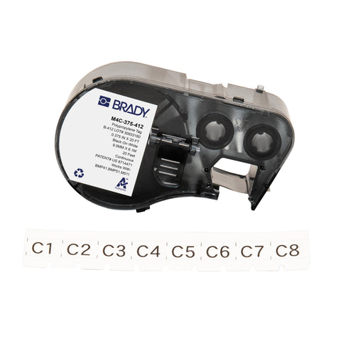 Brady -0.375" High Tensile Polypropylene Inserts/Tags with Ribbon for M4 M5 Printers