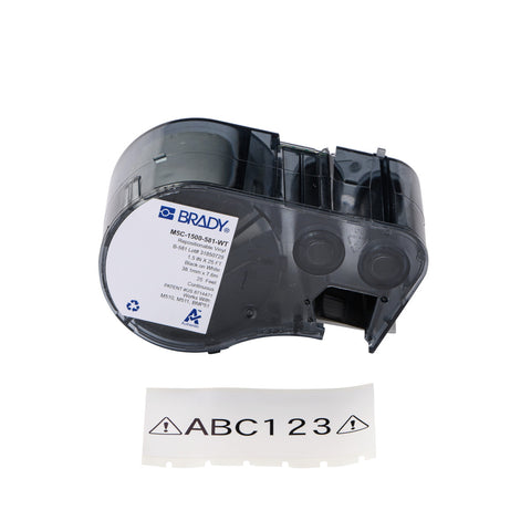 Brady - 1.5" Repositionable Multi-Purpose Vinyl Labels with Ribbon for M5 Printers