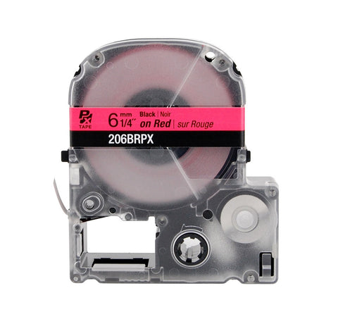 Epson/K-Sun 1/4" Black on Red Tape - 206BRPX