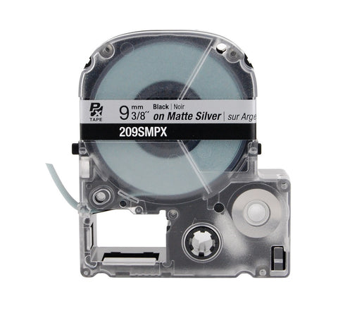 Epson/K-Sun 3/8" Black on Silver Matte Tape - 209SMPX
