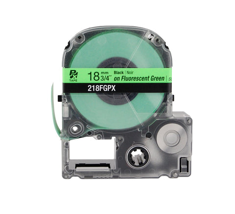 Epson 3/4" Black on Fluorescent Green Tape - 218FGPX