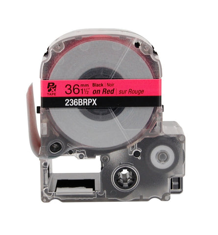 Epson 1-1/2" Black on Red Tape - 236BRPX