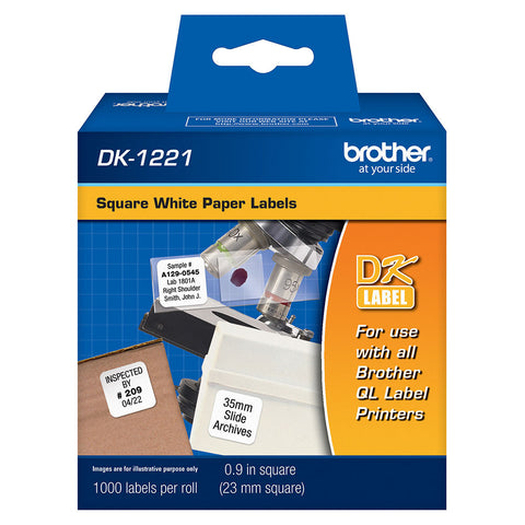 Brother White Square Paper Labels - DK1221