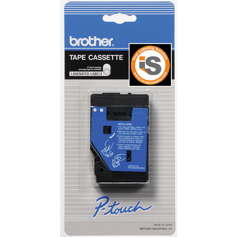 Brother 3/8" White on Blue Tape - TC64Z1