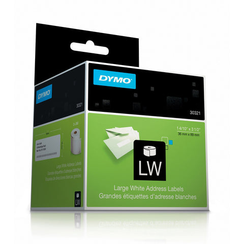 Dymo 30321 White Large Address Labels 1 4/10" X 3 1/2"