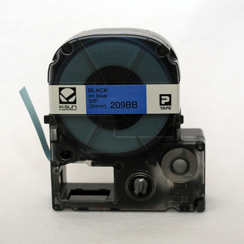 K-Sun 3/8" Black on Blue Tape - 209BB