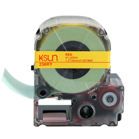 K-Sun 1 1/2" Red on Yellow Tape - 236RY