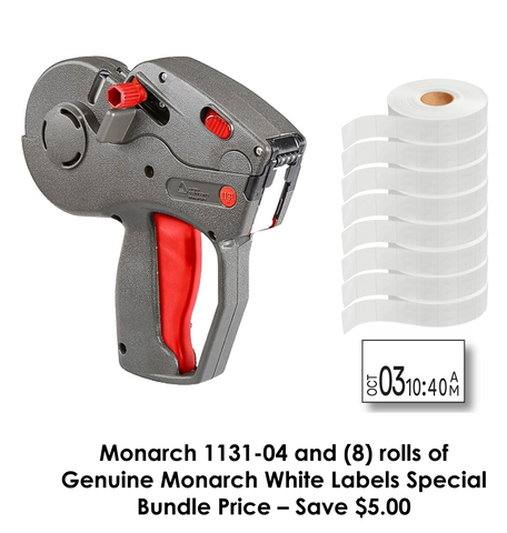 Monarch 1131-04 Label Gun "Freshness Coding" - Includes (8) rolls of white labels