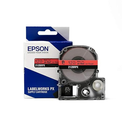 Epson 1/2" Black on Red Tape - 212BRPX