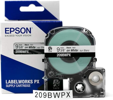 Epson 3/8" Black on White Tape - 209BWPX