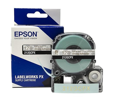 Epson 1/2" Gold on Clear Tape - 212GCPX