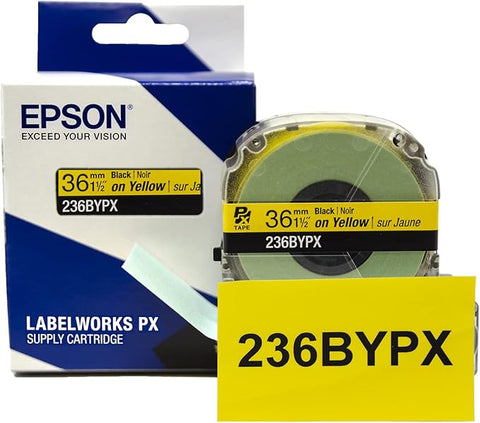 Epson 1-1/2" Black on Yellow Tape - 236BYPX