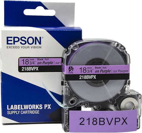 Epson 3/4" Black on Violet Tape - 218BVPX
