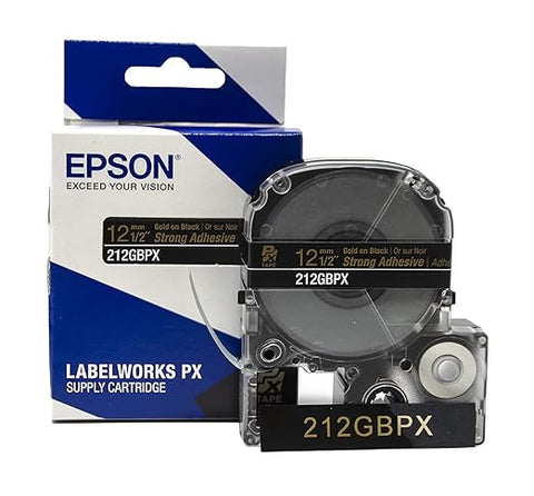 Epson 1/2" Gold on Black Tape - 212GBPX