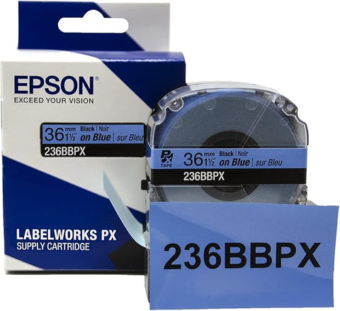 Epson 1-1/2" Black on Blue Tape - 236BBPX