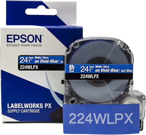 Epson 1" White on Blue Tape - 224WLPX