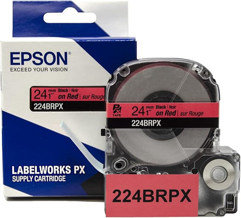 Epson 1" Black on Red Tape - 224BRPX