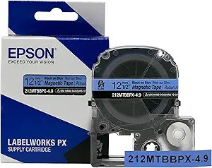 Epson 1/2" Black on Blue "Magnet" Tape - 212MTBBPX