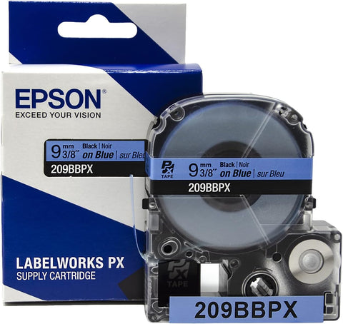 Epson 3/8" Black on Blue Tape - 209BBPX