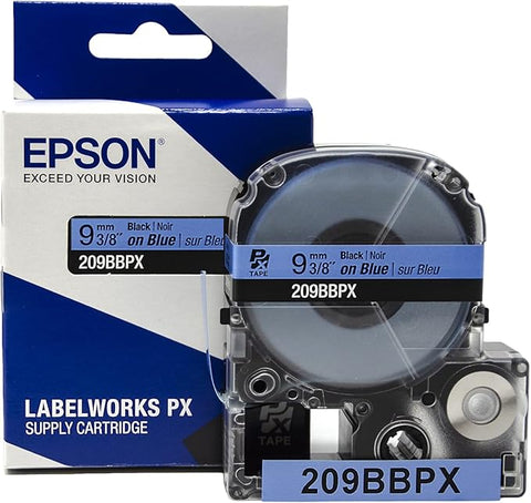 Epson 3/8" Black on Blue Tape - 209BBPX