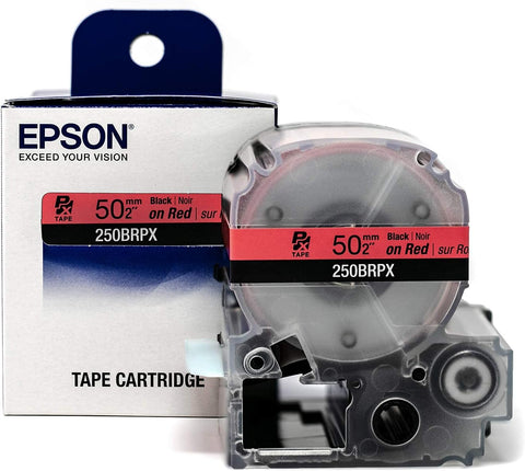 Epson 2" Black on Red Tape - 250BRPX
