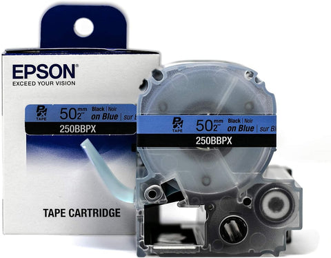 Epson 2" Black on Blue Tape - 250BBPX