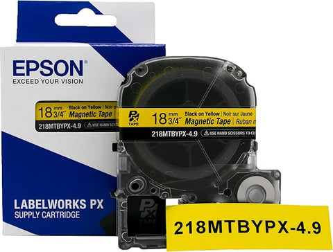 Epson 3/4" Black on Yellow "Magnet" Tape - 218MTBYPX-4.9