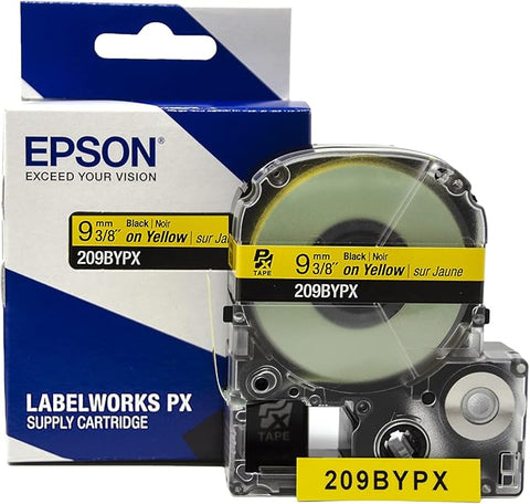 Epson 3/8" Black on Yellow Tape - 209BYPX