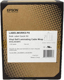 Epson LW-Z Series Bulk Roll - Self-Lamination Wire Wrap - Die Cut (25mm x 38mm) 1500 Labels/Roll - Black on White - BVSL25X38PX