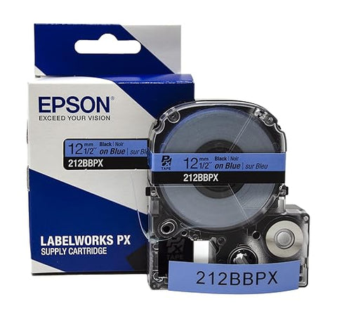 Epson 1/2" Black on Blue Tape - 212BBPX