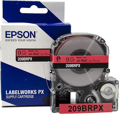 Epson 3/8" Black on Red Tape - 209BRPX