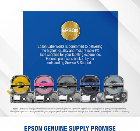 Epson 1" Black on Blue Tape - 224BBPX