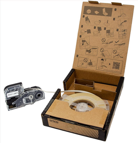 Epson LW-Z Series Bulk Roll - Shrink Tube - Continuous 1/8" (AWG 14-22) x 49.2 ft Black on White - B203YLBWPX