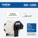 Brother White Small Address Paper Labels - DK1209
