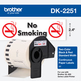 Brother Continuous Length Black/Red on White Paper Tape  - DK2251