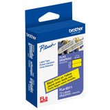 Brother 1.7 in x 0.82 in (45mm x 21mm) Black on Yellow Non-Laminated Flag Labels, 72 Labels - FLe-6511