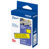 Brother 1.7 in x 0.82 in (45mm x 21mm) Black on Yellow Non-Laminated Flag Labels, 72 Labels - FLe-6511