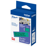 Brother 1.7 in x 0.82 in (45mm x 21mm) Black on Green Non-Laminated Flag Labels, 72 Labels - FLe-7511