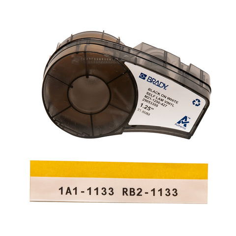 Brady - 1.5" Self-Laminating Vinyl Wrap Around Labels with Ribbon for M21 Printers