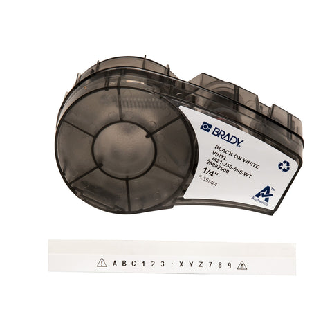 Brady - 0.25" All Weather Permanent Adhesive Vinyl Label Tape with Ribbon for M21 Printers