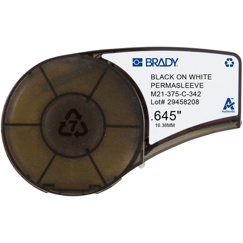 Brady - 3/8" PermaSleeve Heat Shrink Wire and Cable Labels with Ribbon for M21 Printers
