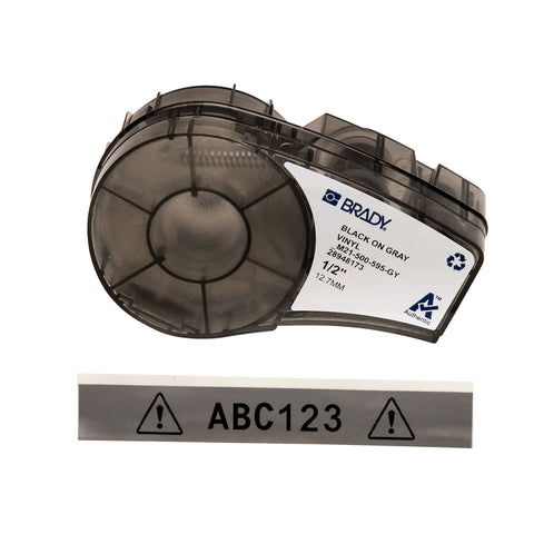 Brady - 0.5" All Weather Permanent Adhesive Vinyl Label Tape with Ribbon for M21 Printers