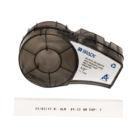 Brady - 0.5" Chemical Resistant Cryogenic Polypropylene Laboratory Labels with Ribbon for M21 Printers