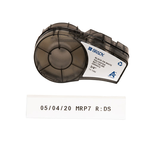 Brady - 0.75" Solvent and Chemical Resistant Polyester Laboratory Labels with Ribbon for M21 Printers