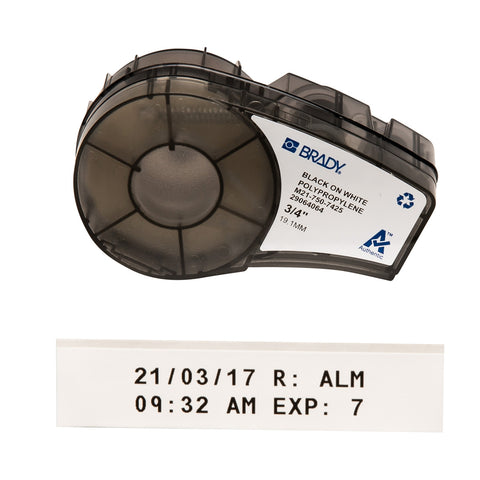 Brady - 0.75" Chemical Resistant Cryogenic Polypropylene Laboratory Labels with Ribbon for M21 Printers