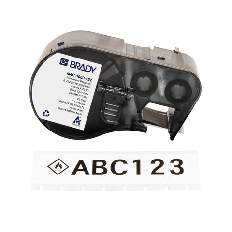 Brady - 1" Aggressive Adhesive Multi-Purpose Polyester Labels with Ribbon for M4 M5 Printers