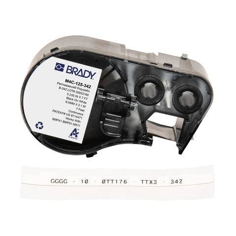 Brady - 0.125" PermaSleeve Heat Shrink Labels with Ribbon for M4 M5 Printers
